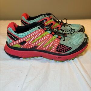 Salomon XR Mission 1 Women’s Trail Running Hiking Shoes Pink Teal Size 8